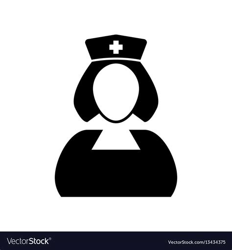 Black and white nurse icon Royalty Free Vector Image