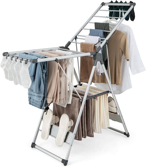 Tangkula Collapsible Clothes Drying Rack 2 Layer Space