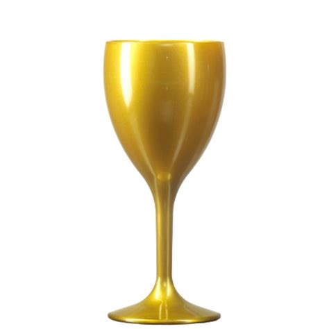 Gold Plastic Wine Glasses Unbreakable Reusable Glassjacks