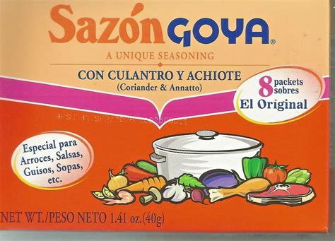 Goya Sazon Con Culantro Y Achiote Seasoning Coriander Annatto