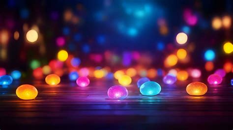 AI generated Colorful bubble lights on the floor on the colorful ...