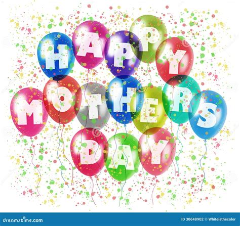 Happy Mothers Day Balloons Stock Illustration Illustration Of Flying