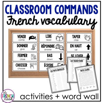 French Classroom Commands Vocabulary Activities And Word Wall Tpt