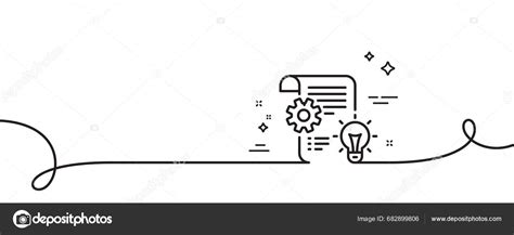 Cogwheel Line Icon Continuous One Line Curl Engineering Tool Sign Stock ...