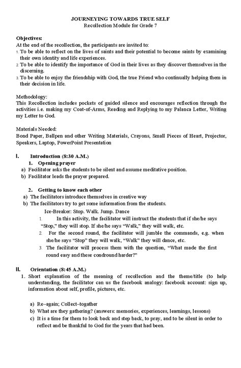 Grade 7 Journeying Towards TRUE SELF - JOURNEYING TOWARDS TRUE SELF