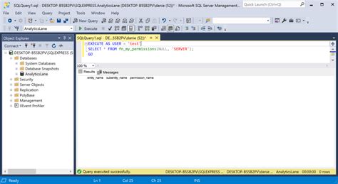 Obtener Los Permisos Asignados En SQL Server Analytics Lane