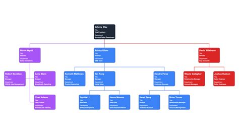 Sales Department Org Chart Focused on Accounts