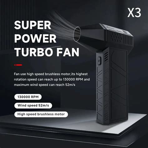 3nd Generation X3 Violent Blower Mini Turbo Jet Fan Handheld Brushless