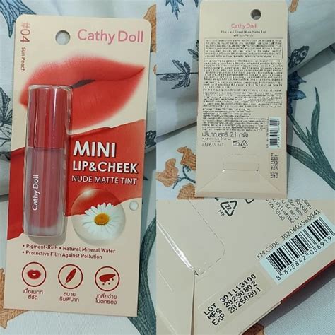 Jual NEW CATHY DOLL Mini Lip Cheek Nude Matte Tint SUN PEACH ORIGINAL THAILAND