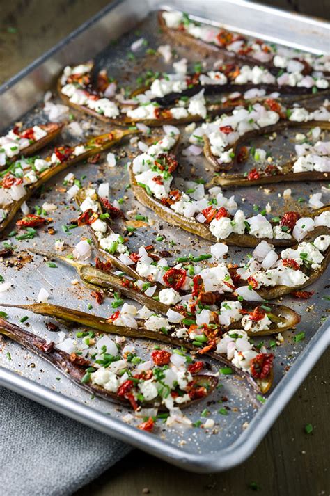 Roasted Eggplant With Goat Cheese And Sun Dried Tomatoes Bound By Food