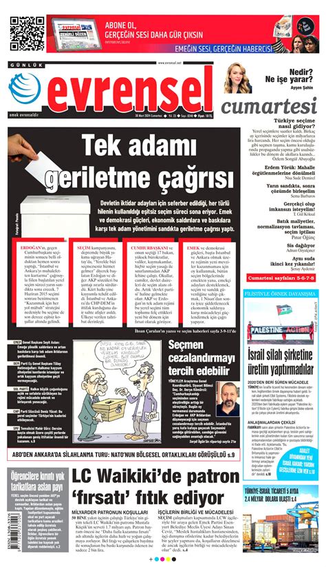 Evrensel Gazetesi Evrensel Manşet Oku Haberler 30 Mart 2024