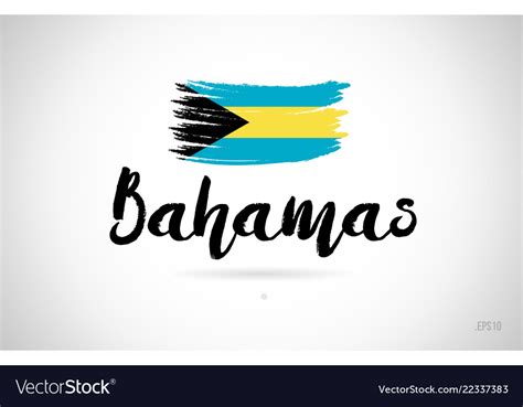 Bahamas Country Flag Concept With Grunge Design Vector Image