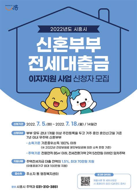 시흥시 신혼부부 전세대출금 이자 부담 줄인다최대 100만 원 지원