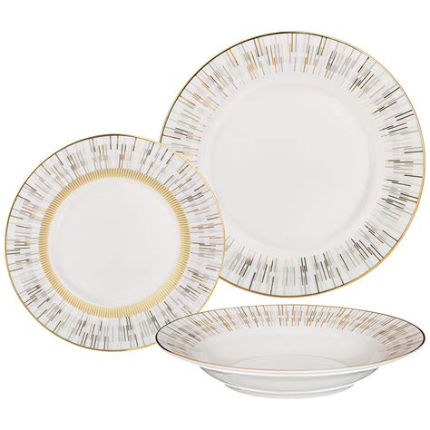 Набор посуды 6 персон 18 предметов Aurora тарелки обеденные, закусочные ...