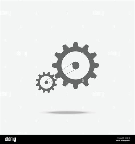 Gear Transmission Mechanical Belt Conveyor Flat Design Vector Icon With