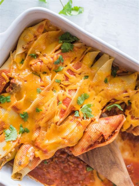 Cheesy Taco Stuffed Pasta Shells Recipe Sweetly Splendid