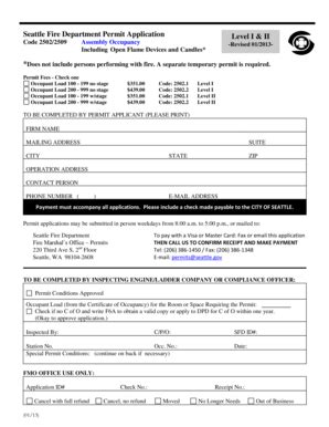 Fillable Online Seattle Seattle Fire Department Permit Application