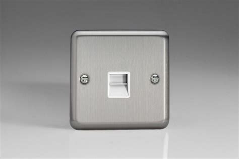 Varilight Classic Matt Chrome 1 Gang Telephone Master Socket Switch