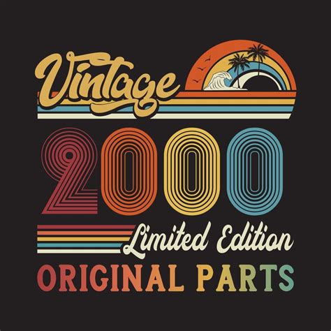 2000 Vintage Retro T Shirt Design Vector Black Background 6488155 Vector Art At Vecteezy