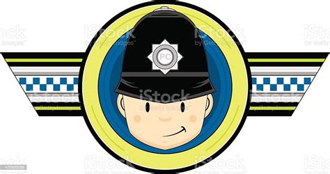 Cute British Police Officer Badge Stock Illustration Download Image