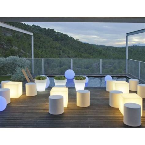 Rectangle lumineux extérieur solaire ou rechargeable CUBY 53 blanc LED