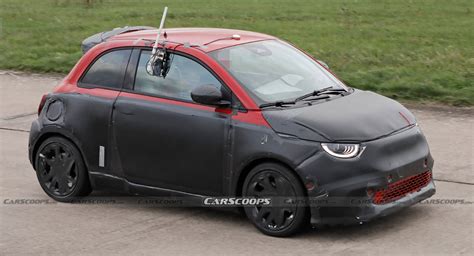 Abarth 500e Spy Shots Preview Electric Hot Hatch Arriving Soon FIAT