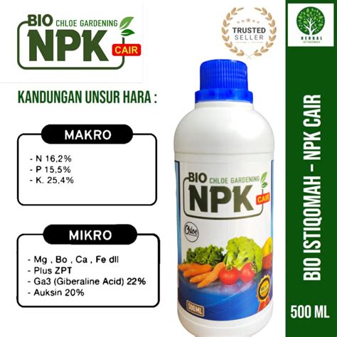 Jual Pupuk Bio Npk Cair Chloe Gardening Solution Grow Pelebat Buah