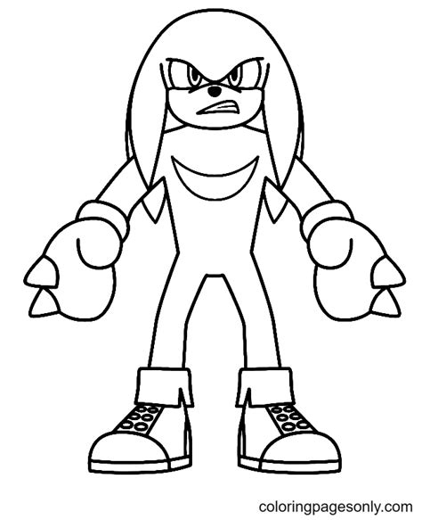 Knuckles from Sonic 2 Movie Coloring Page - Free Printable Coloring Pages