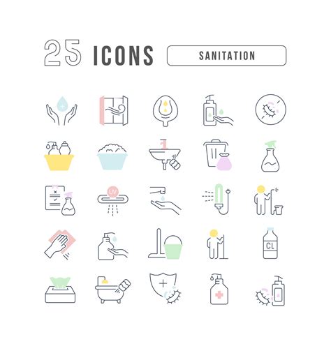 Set Of Linear Icons Of Sanitation Vector Art At Vecteezy