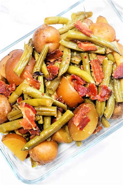 Simple Slow Cooker Green Beans With Ham And Potatoes