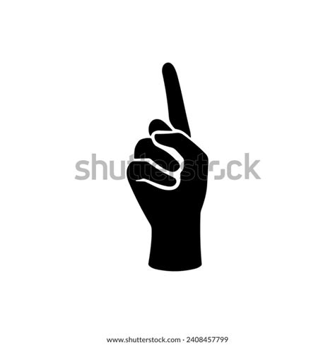 Silhouette Hand Raised Index Finger On Stock Vector Royalty Free