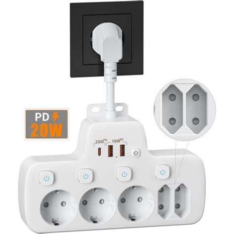 Pd W Multiprise Avec Interrupteur Individuel Prise Multiple Avec Usb