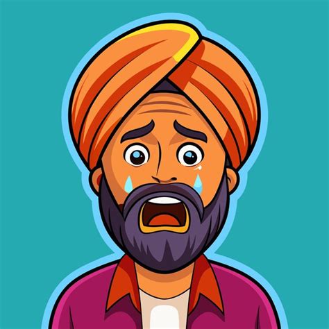 Premium Photo Vector Cartoon Illustration Of Punjabi Man Weeping