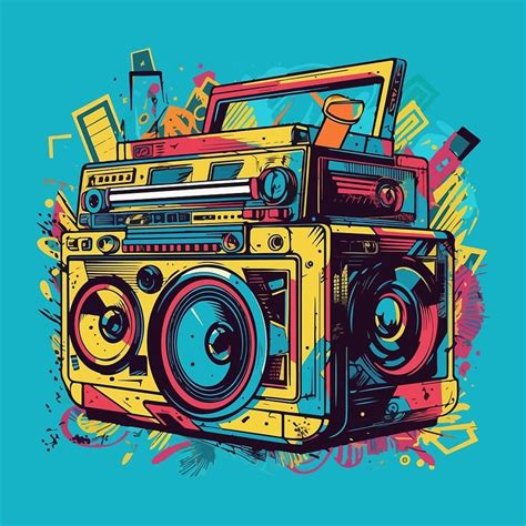 Retro 90s Boombox Cartoon Style By Arncil Redbubble In 2024