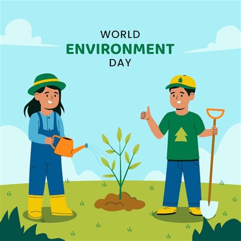 Ilustración Plana Para La Celebración Del Día Mundial Del Medio Ambiente Vector Premium