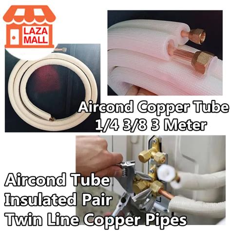 Aircond Copper Tube Twin 3 Meter 2 3Hun Pipe Air Conditioner Insulated