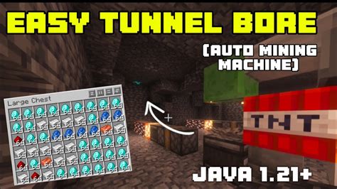 Minecraft Easy Tunnel Bore Auto Mining Machine Java Youtube