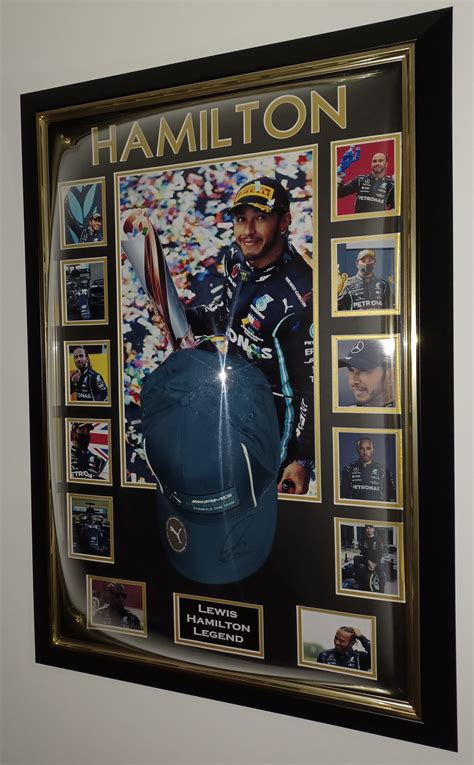 Framed LEWIS HAMILTON SIGNED CAP – Signed Memorabila Shop