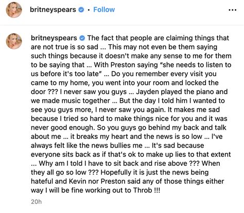 Britney Spears And Ex Kevin Federline Slam Report Claiming She S Using