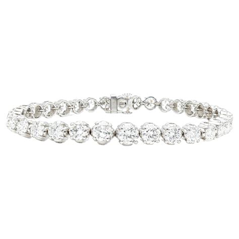 Princess Cut Diamond 12 00 Carat Tennis Bracelet 14 Karat White Gold