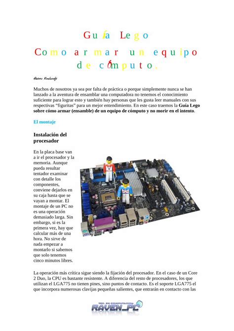 PDF Guía Lego Como armar un equipo de c mputosobre cómo armar