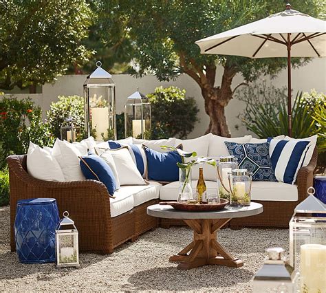 Palmetto All Weather Wicker Outdoor Sectional Components Honey