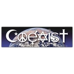 Coexist Peace Symbol Round Bumper Sticker