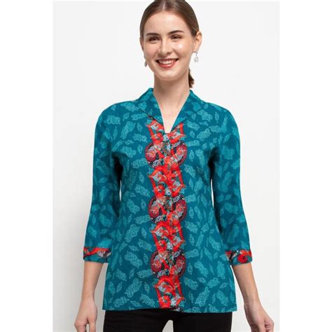 Jual Arjuna Weda Blouse Batik Mega Mendung Hijau Shopee Indonesia