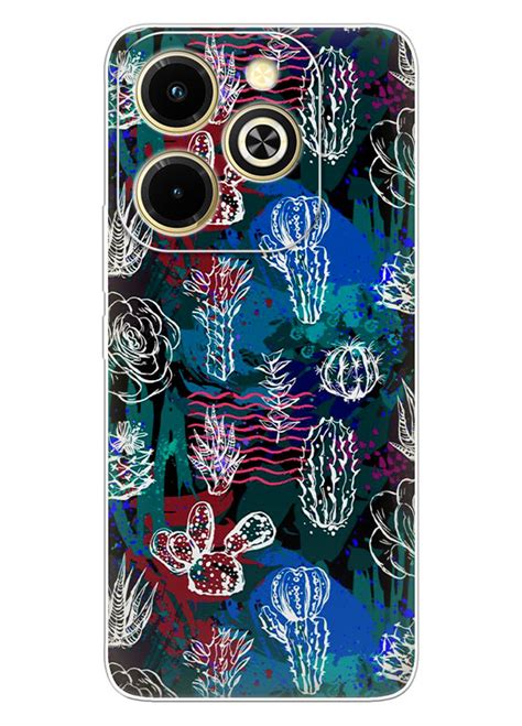 Infinix Hot i силиконовый чехол с картинкой Кактусы и суккуленты
