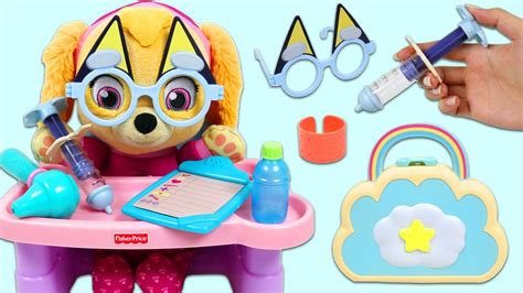 Paw Patrol Baby Skye Feels Sick Disney Junior Bluey Doctor Kit Checkup