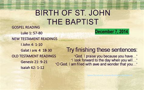 BIRTH OF JOHN THE BAPTIST | St Ignatious MJSC Cathedral Blogs