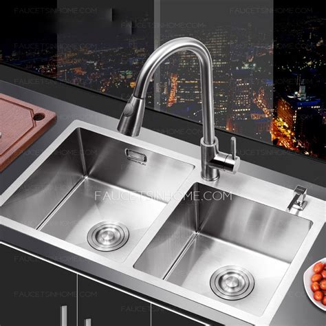 Double Sinks Stainless Steel Kitchen Sinks With Faucet