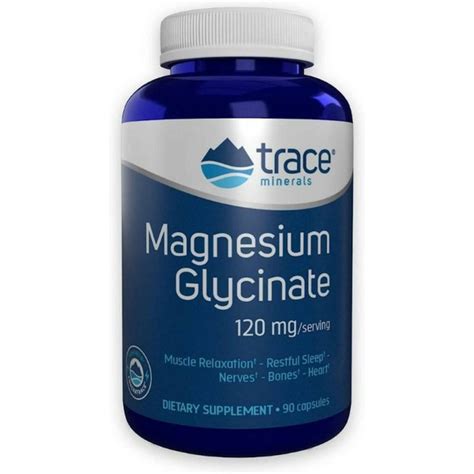 Trace Minerals Magnesium Glycinate 120mg магний глицинат 90 капсул антиконвульсивный