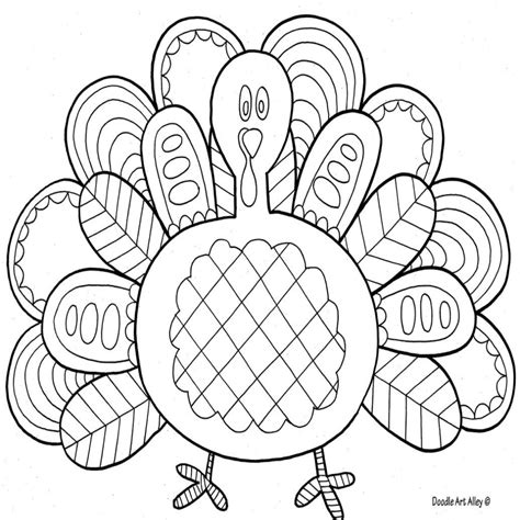 Simple Turkey Coloring Page at GetColorings.com | Free printable ...